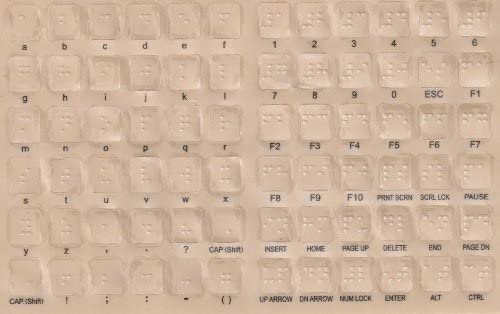 Pegatinas con Braille para teclados