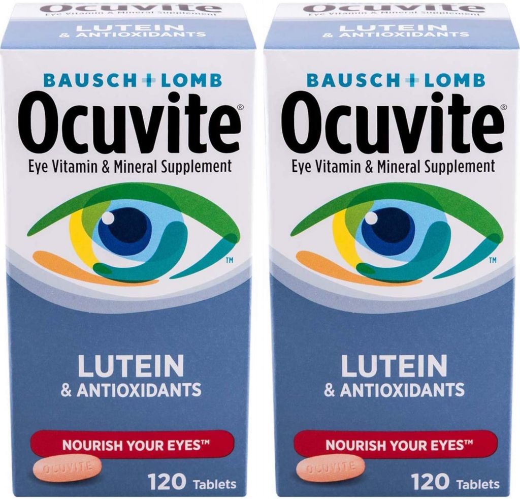 Imagen de los comprimidos de suplemento vitamínico y mineral para ojos Bausch & Lomb Ocuvite